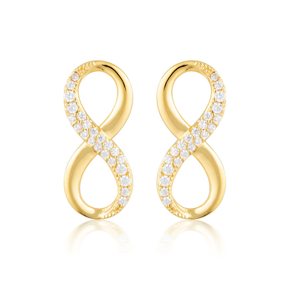 Georgini Gold Plated Sterling SilverZirconia Forever Infinity Earrings