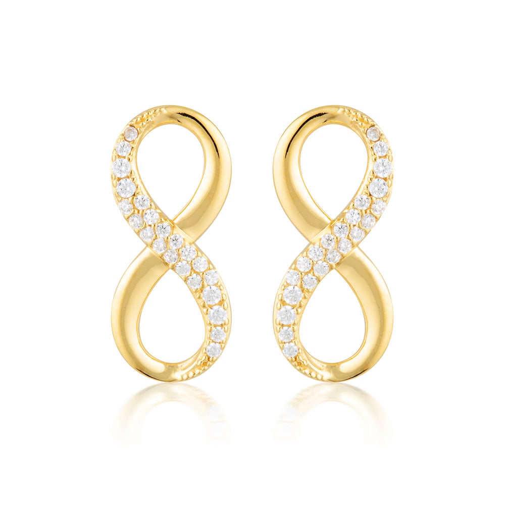 Georgini Gold Plated Sterling SilverZirconia Forever Infinity Earrings