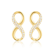 Load image into Gallery viewer, Georgini Gold Plated Sterling SilverZirconia Forever Infinity Earrings