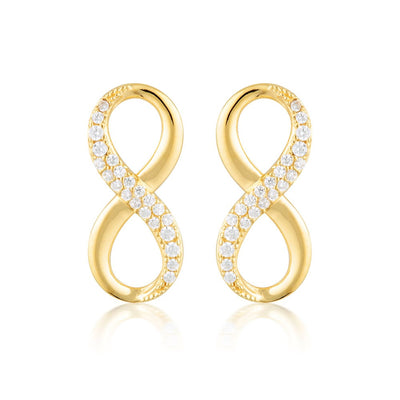 Georgini Gold Plated Sterling SilverZirconia Forever Infinity Earrings