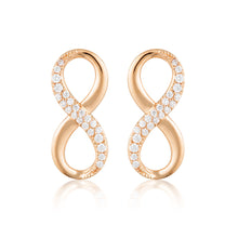 Load image into Gallery viewer, Georgini Rose Gold Plated Sterling Silver Zirconia Forever Infinity Earrings
