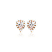 Load image into Gallery viewer, Georgini Rose Gold Plated Sterling Silver Zirconia Monaco Stud Earrings