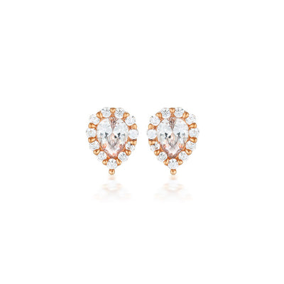 Georgini Rose Gold Plated Sterling Silver Zirconia Monaco Stud Earrings