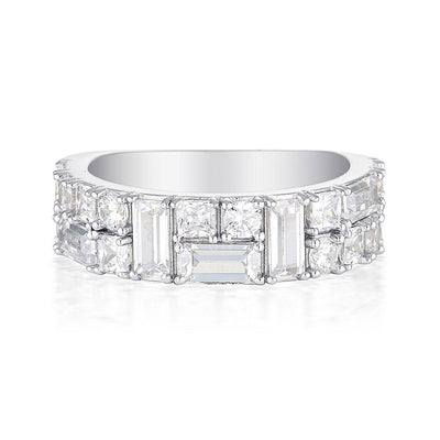 Georgini Sterling Silver Zirconia Mosaic Ring Size