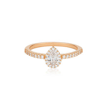 Load image into Gallery viewer, Georgini Rose Gold Plated Sterling Silver Zirconia Monaco Ring