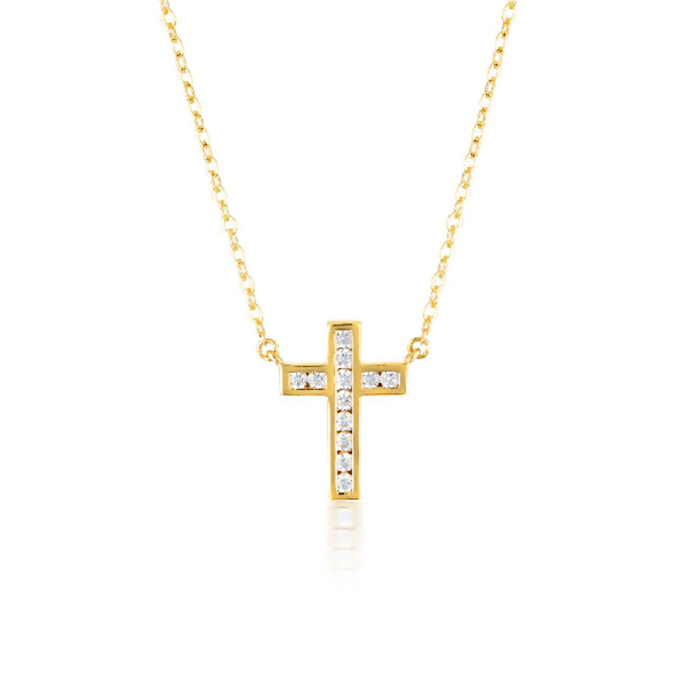 Georgini Gold Plated Sterling Silver Zirconia Spiritus Pendant On Chain