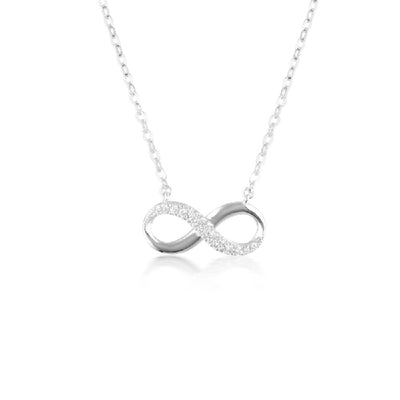 Georgini Sterling Silver Zirconia Forever Infinity Pendant On Chain