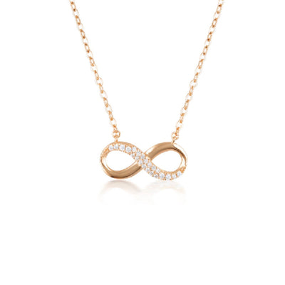 Georgini Rose Gold Plated Sterling Silver Zirconia Forever Infinity Pendant