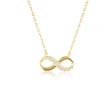 Load image into Gallery viewer, Georgini Gold Plated Sterling Slver Zirconia Forever Infinity Pendant On Chain