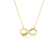 Load image into Gallery viewer, Georgini Gold Plated Sterling Slver Zirconia Forever Infinity Pendant On Chain