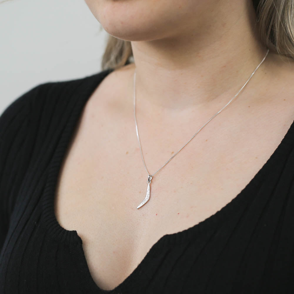 Sterling Silver Boomerang Pendant