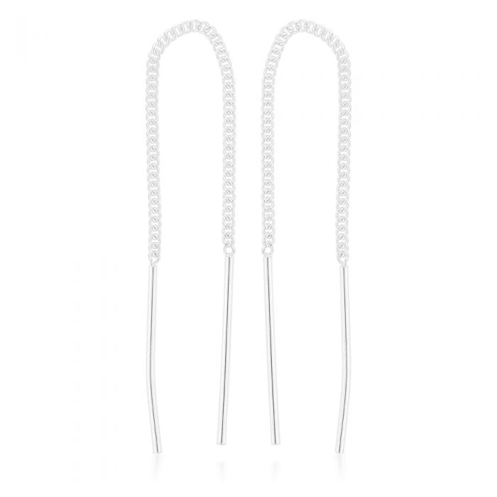 Sterling Silver Bar Drop Threader Earrings