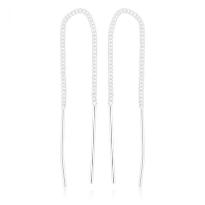 Sterling Silver Bar Drop Threader Earrings