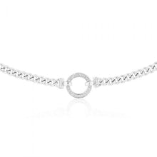 Load image into Gallery viewer, Sterling Silver 45cm Zirconia Fancy Boltring Curb Chain