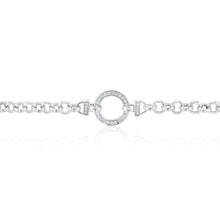 Load image into Gallery viewer, Sterling Silver 45cm Zirconia Fancy Boltring Belcher Chain