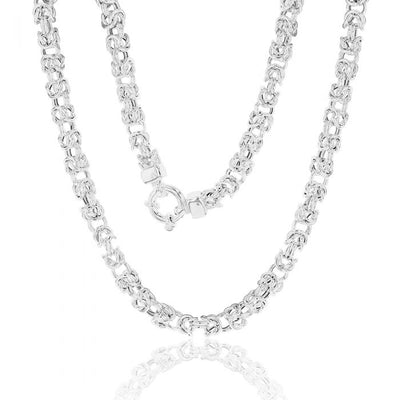 Sterling Silver 46cm Fancy Patterned Boltring Chain