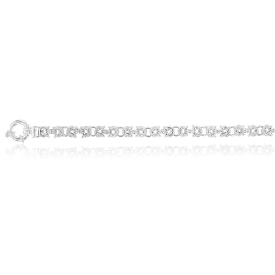 Stering Silver 19cm Fancy Patterned Boltring Bracelet