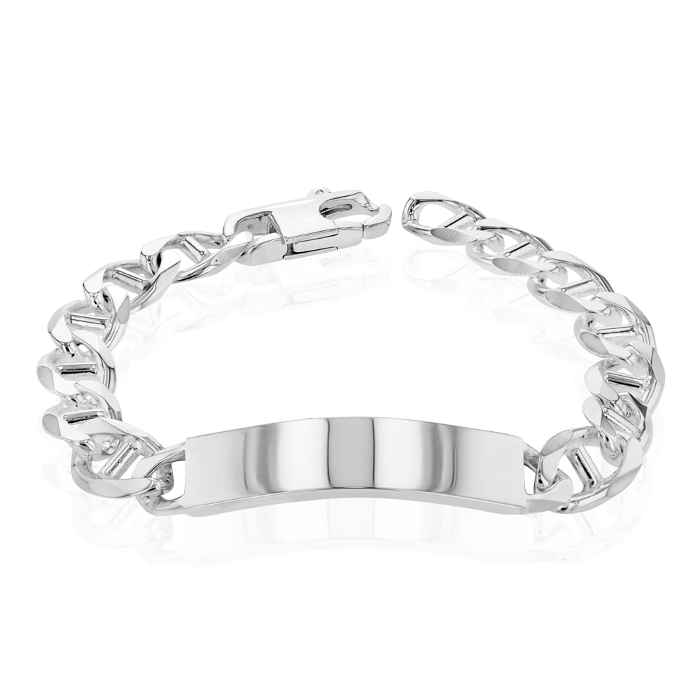 Sterling Silver 21cm Anchor ID Bracelet
