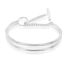 Load image into Gallery viewer, Sterling Silver Open 2 Bar Bangle