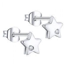 Load image into Gallery viewer, Sterling Silver Zirconia Star Stud Earrings