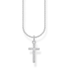 Load image into Gallery viewer, Sterling Silver Thomas Sabo Charm Club Corss Zirconia Pave Necklace 38-45cm