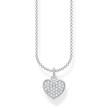 Load image into Gallery viewer, Sterling Silver Thomas Sabo Charm Club Heart Zirconia Pave Necklace 38-45cm