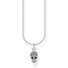 Load image into Gallery viewer, Sterling Silver Thomas Sabo Charm Club Skull Zirconia Necklace 38-45cm
