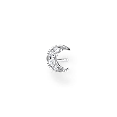 Single Sterling Silver Thomas Sabo Charm Club Moon Zirconia Stud * 1 Earring Only*