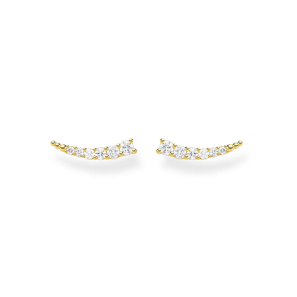 Gold Plated Sterling Silver Thomas Sabo Charm Club Zirconia Ear Climbers