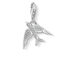 Load image into Gallery viewer, Sterling Silver Thomas Sabo Charm Club Zirconia Swallow Charm