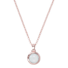 Load image into Gallery viewer, Bronzallure Rose Gold Plated Faceted Aqua Chalcedony Necklace 45.7cm