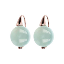 Load image into Gallery viewer, Bronzallure Rose Gold Plated Alba Aqua Chalcedony Earrings
