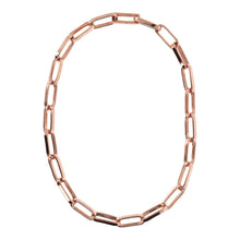 Load image into Gallery viewer, Bronzallure Rose Gold Plated Purezza Elongated Link Necklace 45.7cm