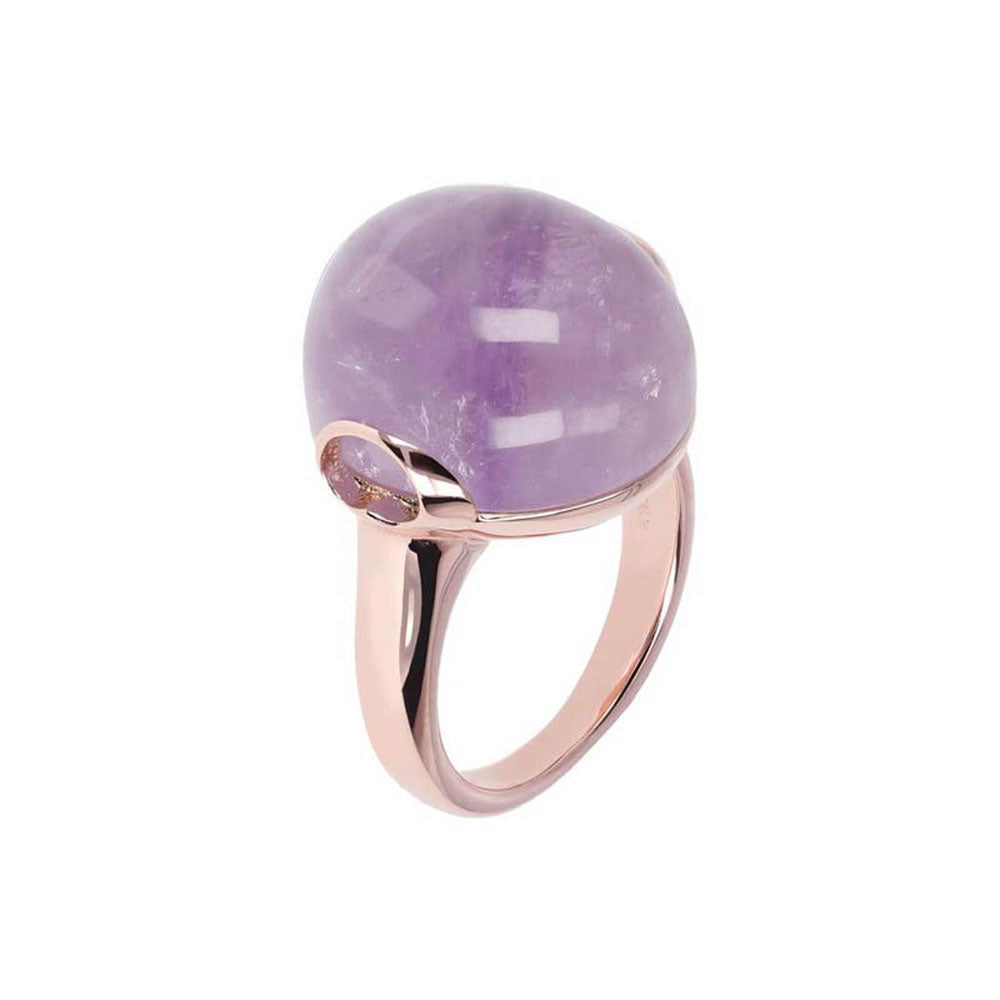 Bronzallure Rose Gold Plated Alba Lavander Amethyst Ring - No Resize