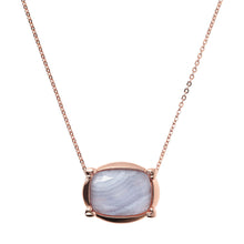 Load image into Gallery viewer, Bronzallure Rose Gold Plated Incanto Blue Lace Agate Necklace 40+5cm