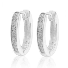 Load image into Gallery viewer, Sterling Silver Stardust Huggie Hoops Earrings