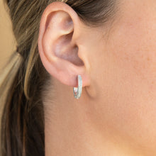 Load image into Gallery viewer, Sterling Silver Stardust Huggie Hoops Earrings