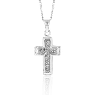 Sterling Silver 20mm Stardust Cross Pendant