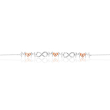 Load image into Gallery viewer, Rose Gold Plated Sterling Silver Diamond Mum Infinity Heart Bracelet 16-20cm