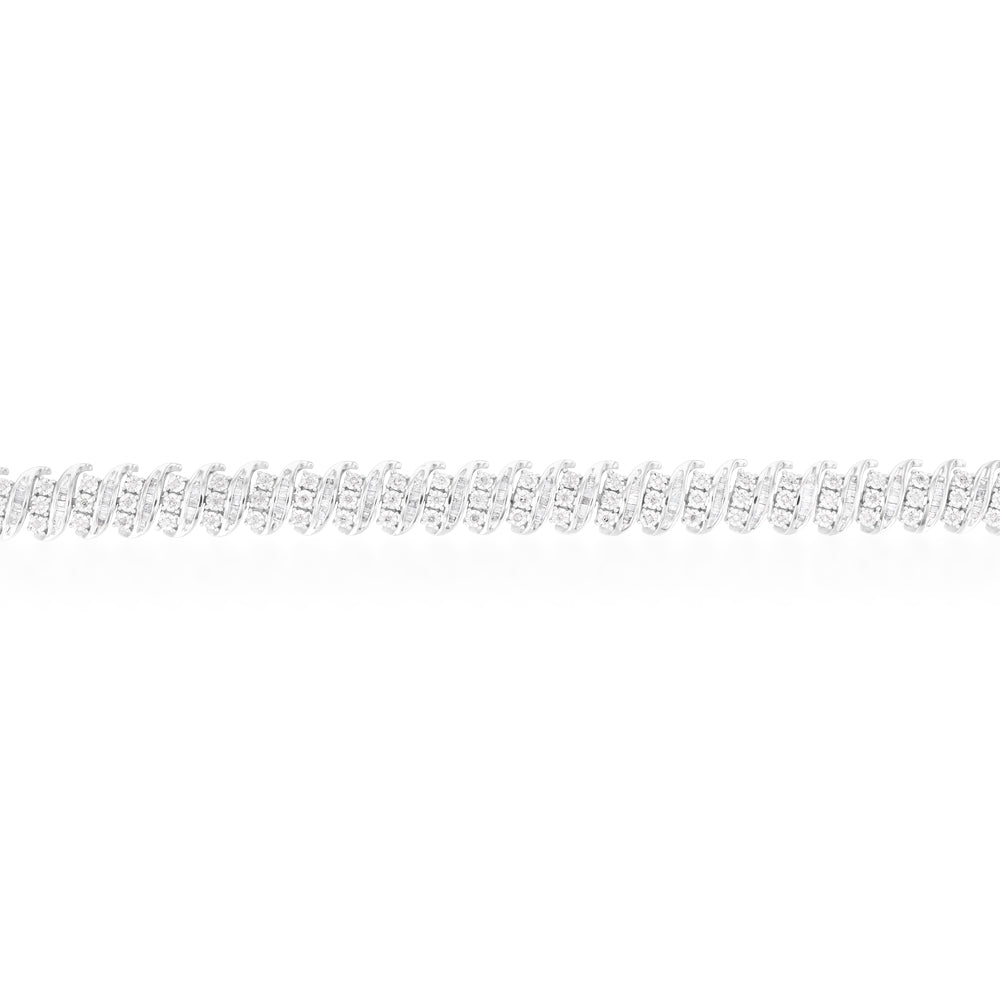 Sterling Silver 2 Carat Diamond 19.5cm  Bracelet