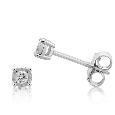 Luminesce Lab Grown 0.10 Carat Diamond Stud Earrings in Sterling Silver
