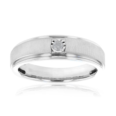 1 Diamond Gents Ring in Sterling Silver