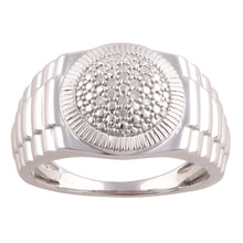 Load image into Gallery viewer, 12 Brilliant Cut Diamonds Gents Ring in Sterling Silver