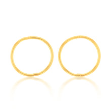 Load image into Gallery viewer, Gold Plated Sterling Silver 13mm Plain Sleeper Earrings