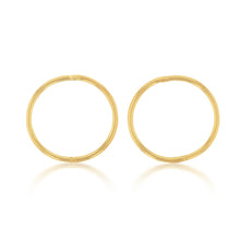 Load image into Gallery viewer, Gold Plated Sterling Silver Plain 16mm Sleeper Earrings