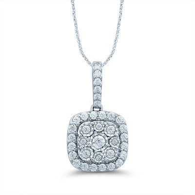 Sterling Silver 1/2 Carat Diamond Pendant on 45cm Chain
