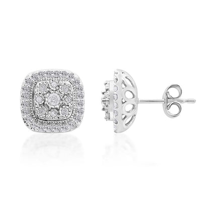 Silver 1/2 Carat Diamond Studs