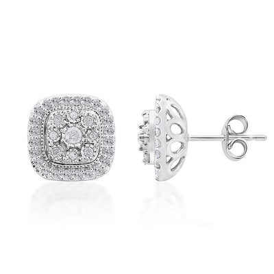 Silver 1/2 Carat Diamond Studs
