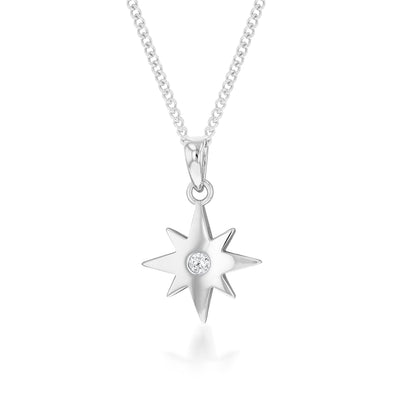 Sterling Silver Cubic Zirconia Star Pendant