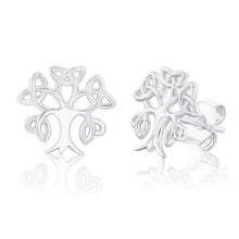 Load image into Gallery viewer, Sterling Silver Tree Of Life Stud Earrings